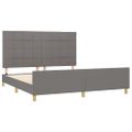 vidaXL Posteľ bez matraca tmavosivá 160x200 cm látka