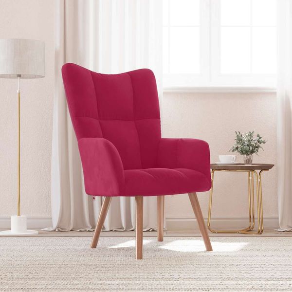 vidaXL Relaxačné kreslo vínovo-červené zamat