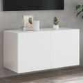 vidaXL TV nástenná skrinka s LED svetlami biela 80x35x41 cm