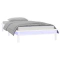 vidaXL Posteľný rám s LED biely 100x200 cm masívne drevo
