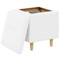 vidaXL Ottoman s Úložným Priestorom Biely 40 x 40 x 45 cm Umelá koža