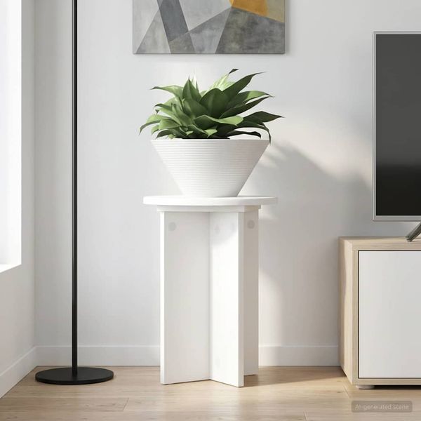 vidaXL Stojan na rastliny 2 pcs Biela Ø29,5 x 40 cm Kompozitné drevo