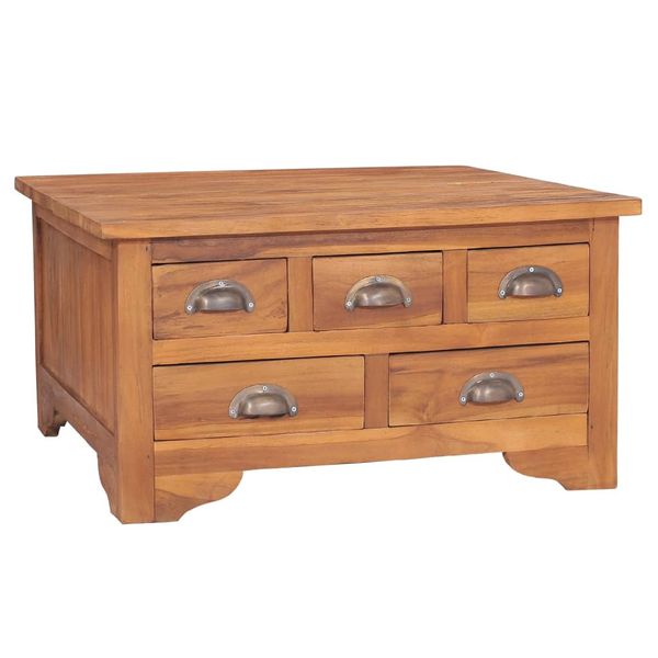 vidaXL Konferenčný stolík s vyklápacou doskou 65x64x35 cm tíkový masív