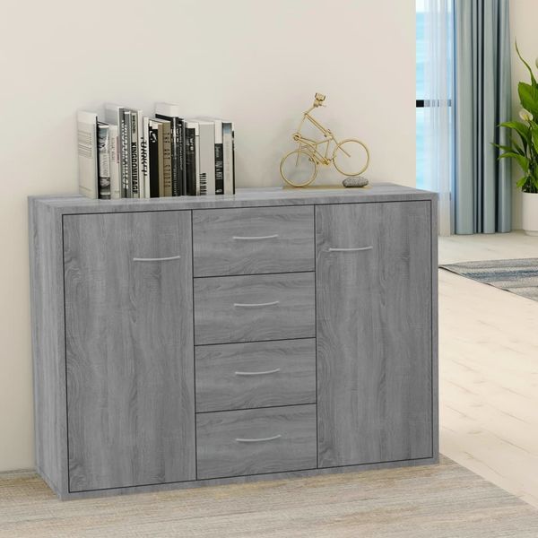 vidaXL Komoda sivý dub sonoma 88x30x65 cm spracované drevo
