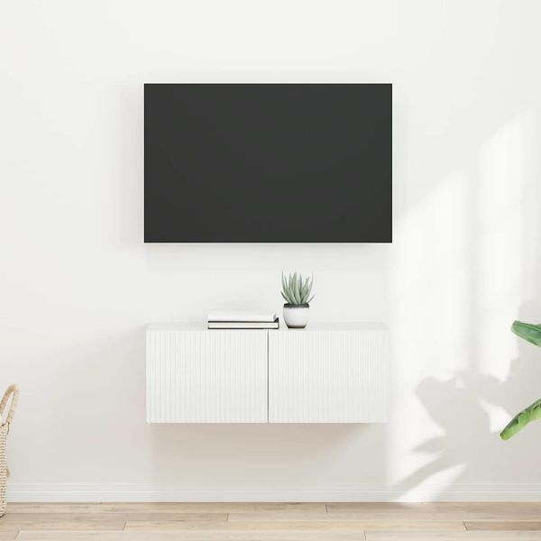 vidaXL TV nástenná skriňa 2 pcs Lesklá biela 39 x 31 x 29,5 cm