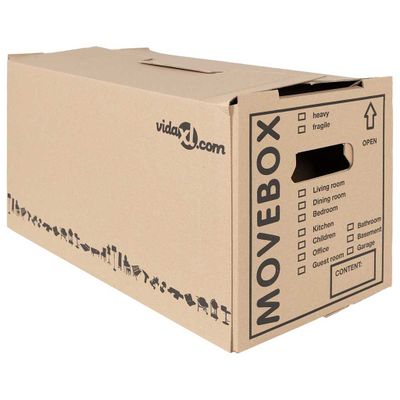 vidaXL Sťahovacia krabica 20 pcs Prírodná 59 x 31,5 x 31,5 cm Kartón