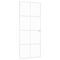 vidaXL Vnútorné dvere biele 83x201,5 cm tvrdené sklo a hliník úzke