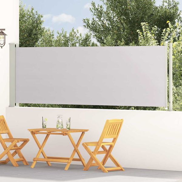 vidaXL Zaťahovacia bočná markíza na terasu 117x600 cm sivá