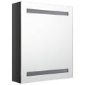 vidaXL Kúpeľňová skrinka s LED a zrkadlom, lesklá čierna 50x14x60 cm