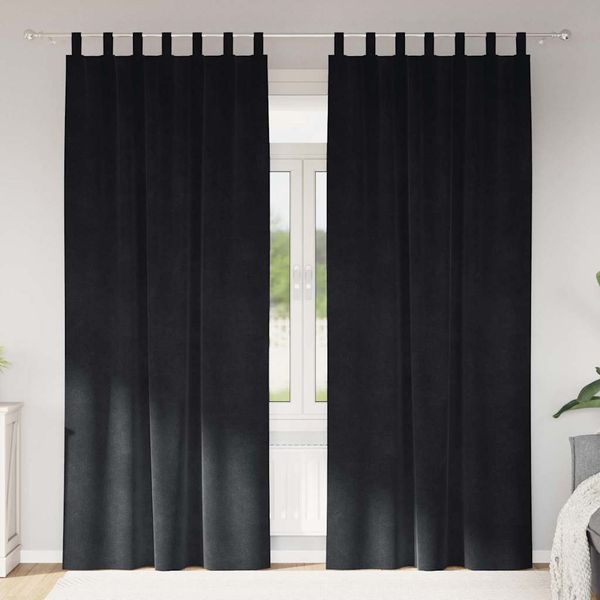 vidaXL Zatemňovacie závesy 2 pcs Čierna 140 x 245 cm Zamat