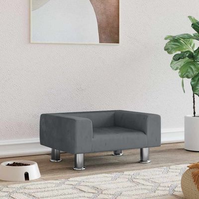 vidaXL Pelech pre psa tmavosivý 50x40x26,5 cm zamat