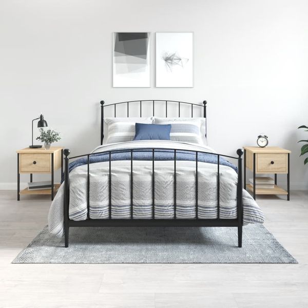 vidaXL Nočné stolíky 2 ks dub sonoma 34x35,5x45 cm kompozitné drevo