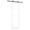 vidaXL Posuvné dvere Biela 78 x 232 cm Masívne borovicové drevo a sklo
