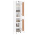 vidaXL Vysoká skrinka biela 34,5x34x180 cm spracované drevo