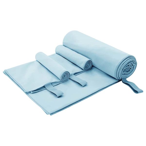 vidaXL Sada športových uterákov 3 pcs Modrá Polyester a polyamid