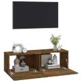 vidaXL Nástenné TV skrinky 2ks dymový dub 100x30x30cm spracované drevo