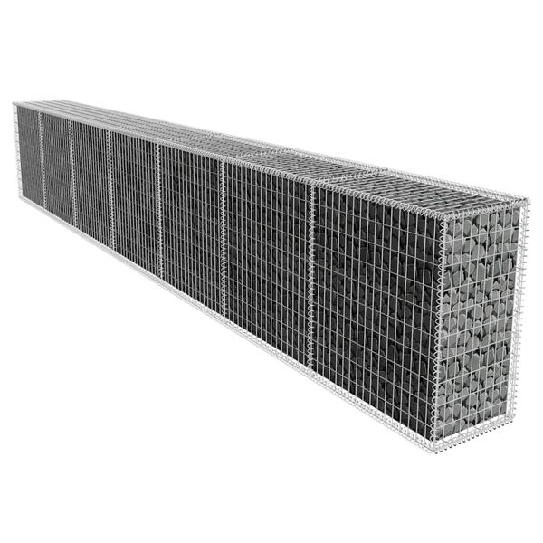 vidaXL Gabiónová stena s krytom, pozinkovaná oceľ 600x50x100 cm