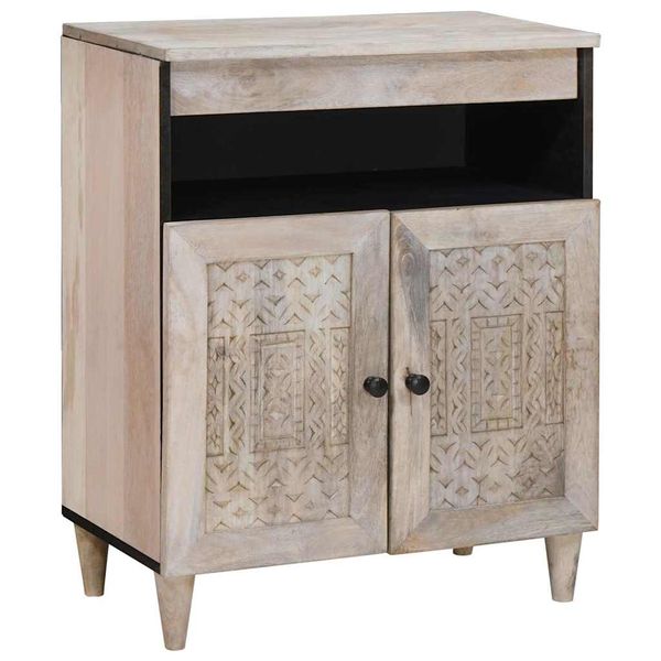 vidaXL Servírovacia skriňa Bielená biela 60 x 33 x 75 cm