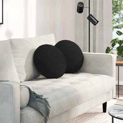 vidaXL Vankúše na sedenie 2 pcs Čierna Ø40 x 13 cm látka