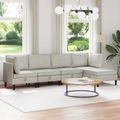 vidaXL Súprava nábytku do obývačky 5 ks Krémová Zamat