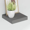 vidaXL Plávajúce nástenné police 4 ks, lesklé sivé 23x23,5x3,8cm, MDF