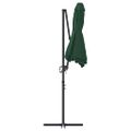 vidaXL Slnečník Zelená 372 x 198 x 243 cm Polyester a hliník