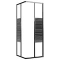 vidaXL Pruhovaný sprchový kút ESG 80x80x180 cm čierny