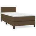 vidaXL Posteľný rám boxsping s matracom hnedý 90x200 cm látka