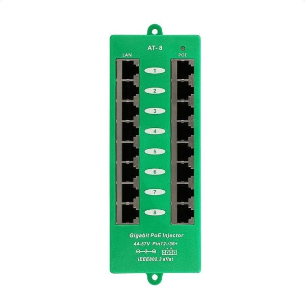 MHPower POE-PAN8-GB-AF/AT Gigabitový stínený 8-portový PoE panel, 802.3af/at