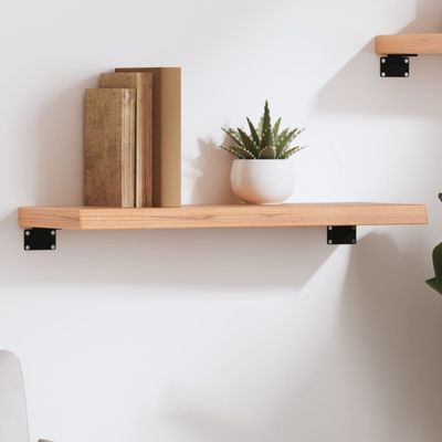 vidaXL Nástenná polica bledohnedá 60x20x4 cm ošetrený dubový masív