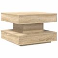 VidaXL Konferenčný stolík otočný o 360 stupňov dub sonoma 50x50x34,5cm