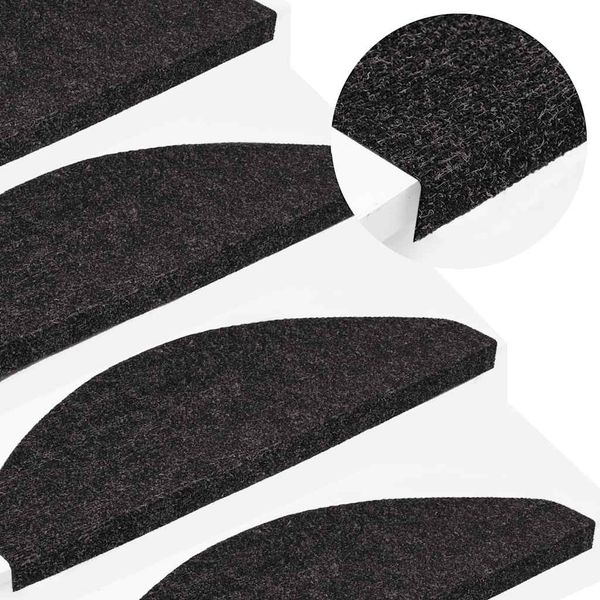 vidaXL Nášľapy na schody samolepiace 10 ks antracitové 65x22,5x3,5 cm