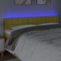 vidaXL Čelo postele s LED zelené 200x5x78/88 cm látka