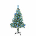 vidaXL Umelý vianočný stromček, snehom obalený, s LED svetlom 120 cm