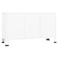 vidaXL Komoda v priemyselnom štýle biela 105x35x62 cm oceľ a sklo