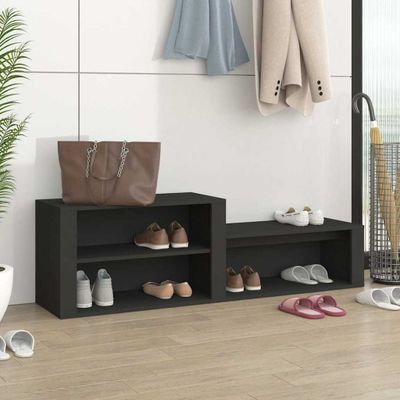 vidaXL Botník čierny 150x35x45 cm spracované drevo