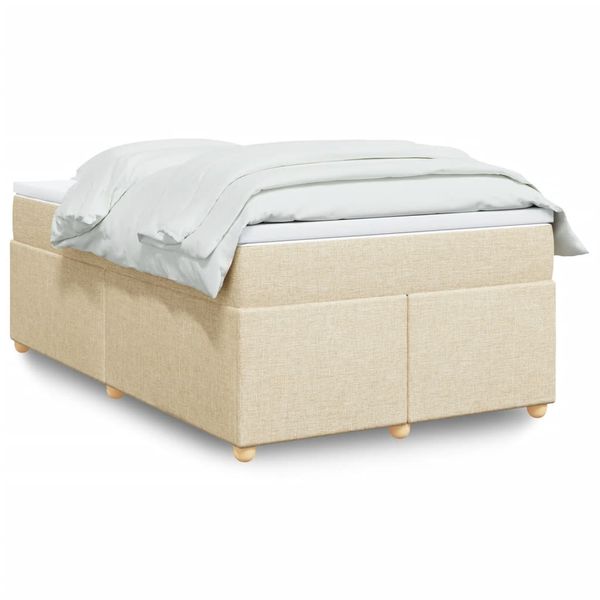 vidaXL Boxspring posteľ s matracom krémová 120x190 cm látka