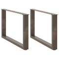 vidaXL Nohy konferenčného stolíka v tvare U, 2 ks, prírodná oceľ, 70 x (42-43) cm, oceľ