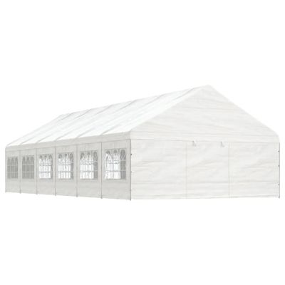 vidaXL Altánok so strechou, biely 13,38x5,88x3,75 m, polyetylén