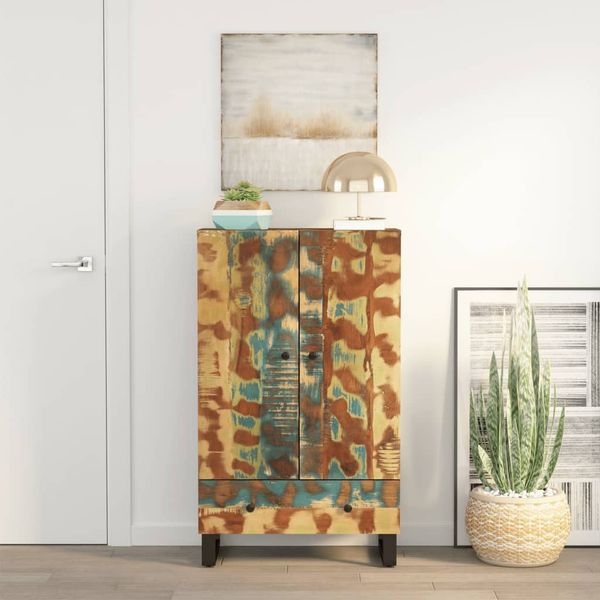 vidaXL Komoda so zásuvkou 60x33x100 cm recyklovaný masív a železo