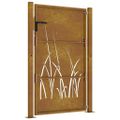 vidaXL Záhradná brána 100x125 cm, oceľ Corten, dizajn s trávou