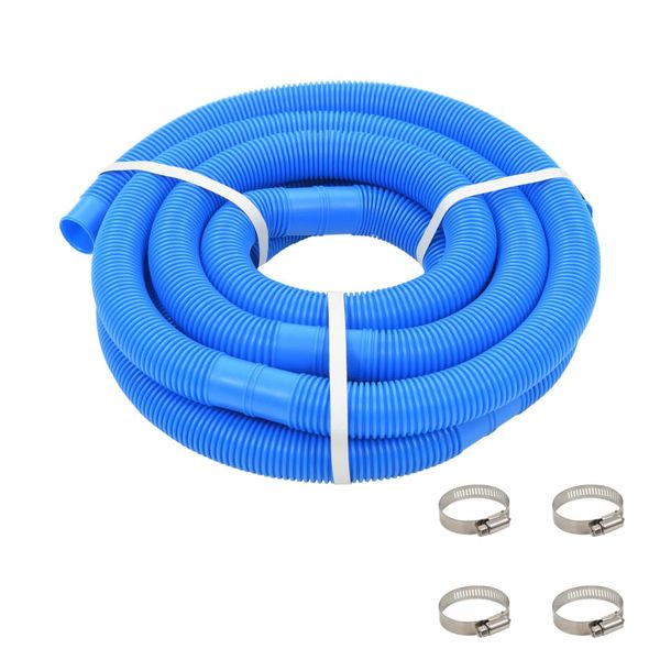 vidaXL Bazénová hadica so svorkami modrá 38 mm 6 m