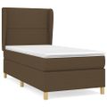 vidaXL Posteľný rám boxsping s matracom hnedý 90x200 cm látka