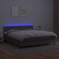 vidaXL Boxspring posteľ s matracom a LED sivá 160x200 cm umelá koža