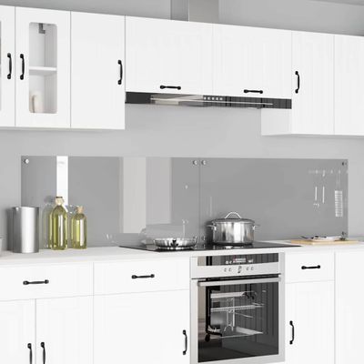 vidaXL Kuchynský obklad 2 pcs Svetlosivá 110 x 50 cm tvrdené sklo
