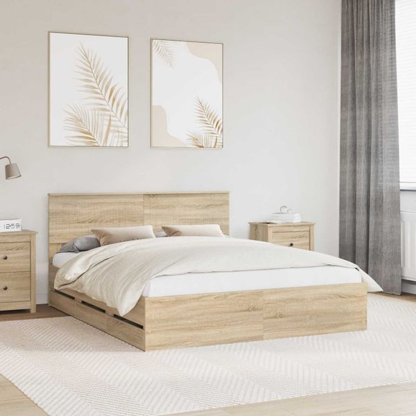 vidaXL Rám postele Sonoma dub 160 x 200 cm Inžinierske drevo