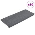 vidaXL Samolepiace nášľapy na schody 30 ks sivé 65x24,5x3,5 cm