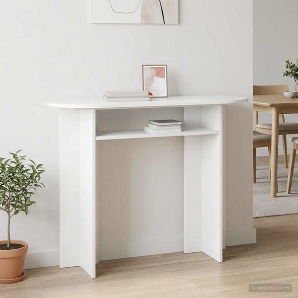 vidaXL Konzolový stôl Biela s vysokým leskom 100 x 39,5 x 75 cm