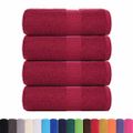vidaXL Uteráky pre hostí FROGN 4 ks bordové 30x50 cm 360 g/m²