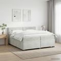 vidaXL Posteľ boxspring s matracom Svetlosivá 200 x 200 cm Zamat